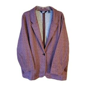 Lands' End Woman - Rose - Fleece Blazer Jacket Button Down - Size 3X 24w-26w